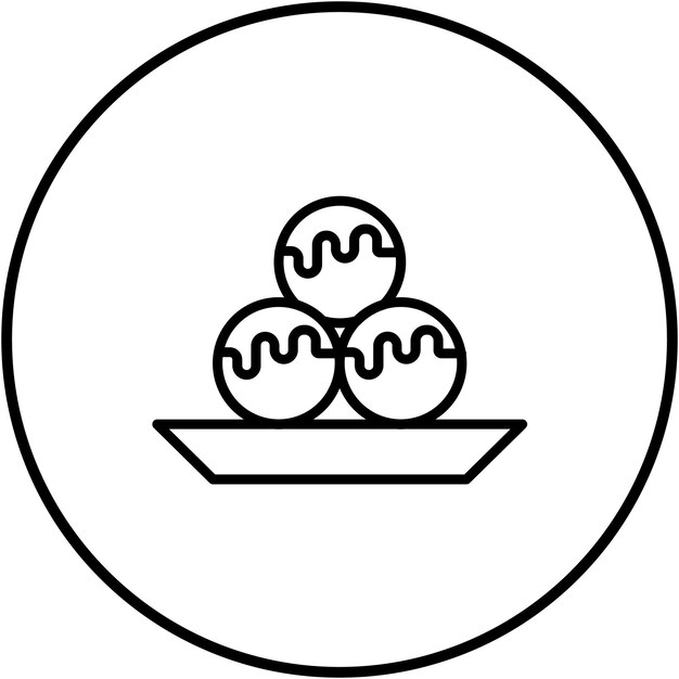 El icono vectorial de las bolas de chocolate se puede usar para el conjunto de iconos de dulces y caramelos