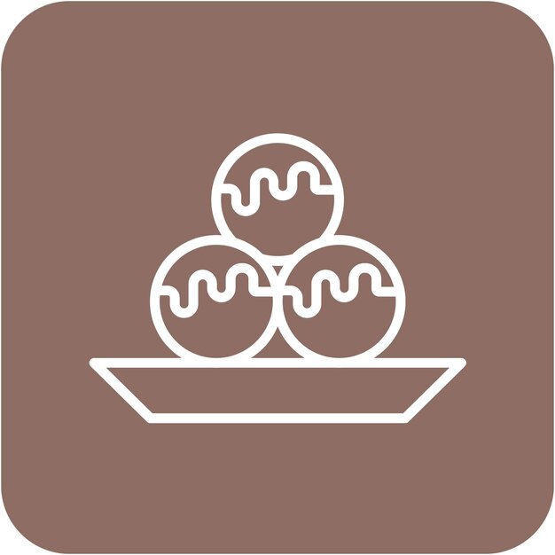 El icono vectorial de las bolas de chocolate se puede usar para el conjunto de iconos de dulces y caramelos