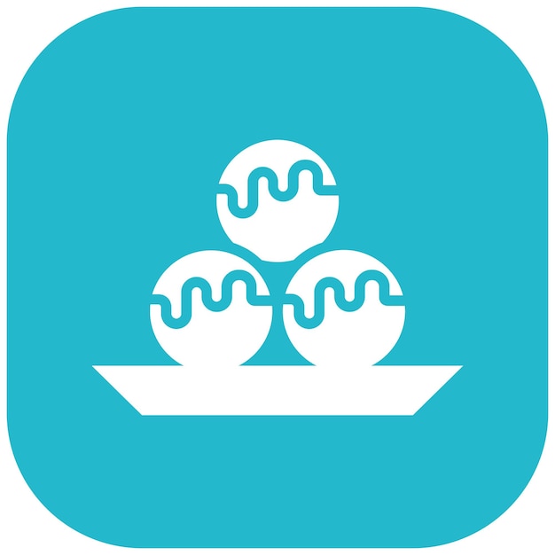 El icono vectorial de las bolas de chocolate se puede usar para el conjunto de iconos de dulces y caramelos
