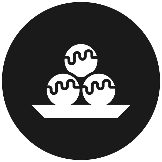 El icono vectorial de las bolas de chocolate se puede usar para el conjunto de iconos de dulces y caramelos