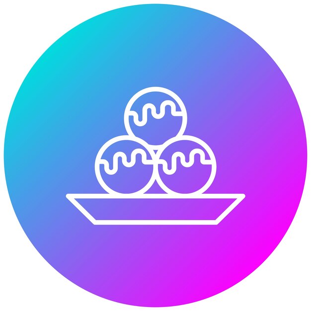 El icono vectorial de las bolas de chocolate se puede usar para el conjunto de iconos de dulces y caramelos