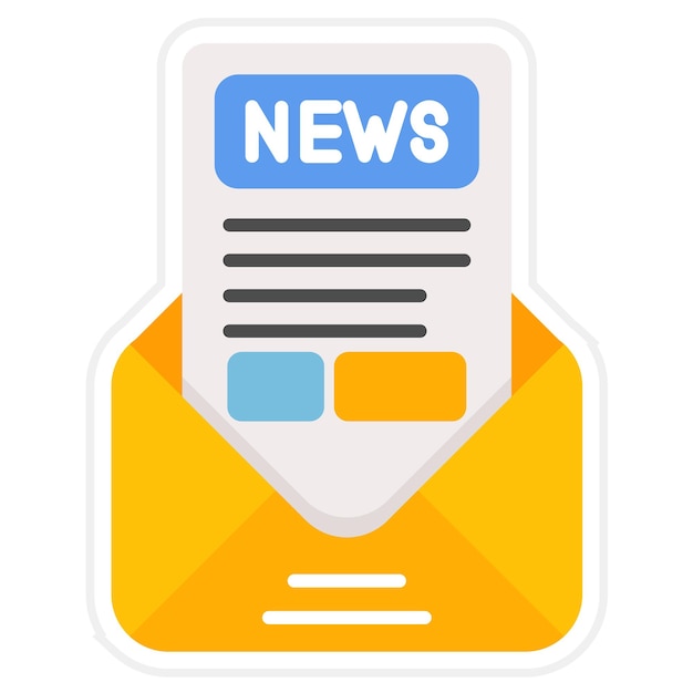 El icono vectorial del boletín de noticias se puede utilizar para el conjunto de iconos de marketing