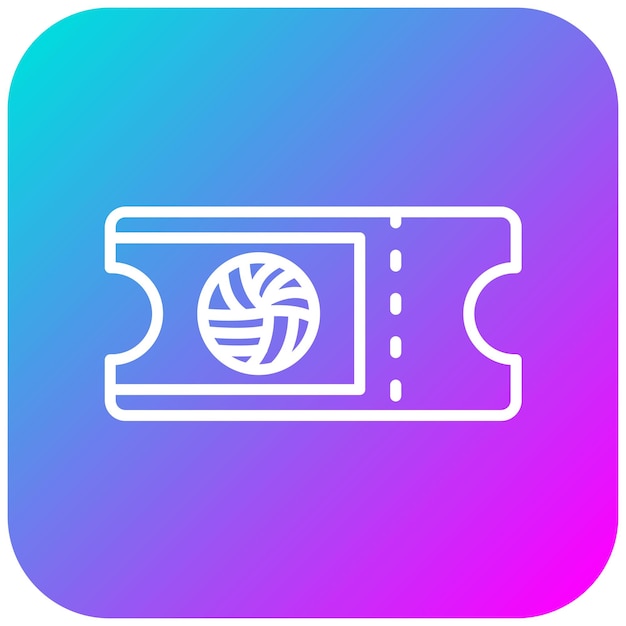 El icono vectorial del boleto se puede usar para el conjunto de iconos de voleibol