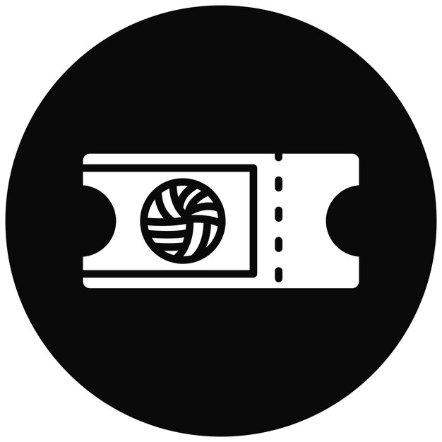 El icono vectorial del boleto se puede usar para el conjunto de iconos de voleibol