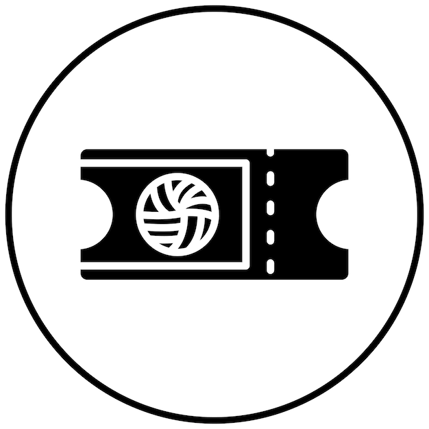 El icono vectorial del boleto se puede usar para el conjunto de iconos de voleibol