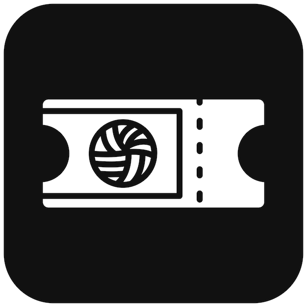 El icono vectorial del boleto se puede usar para el conjunto de iconos de voleibol