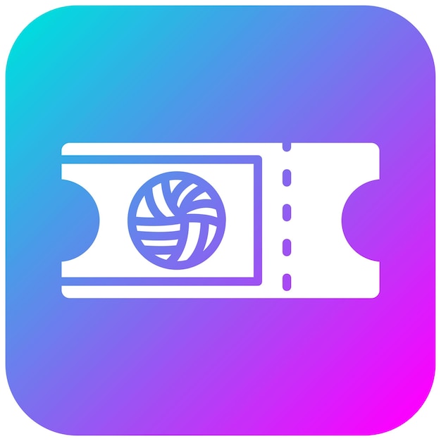 El icono vectorial del boleto se puede usar para el conjunto de iconos de voleibol