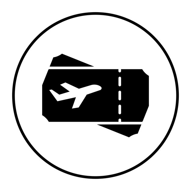 El icono vectorial de boletos se puede utilizar para el conjunto de iconos de planificación de vacaciones
