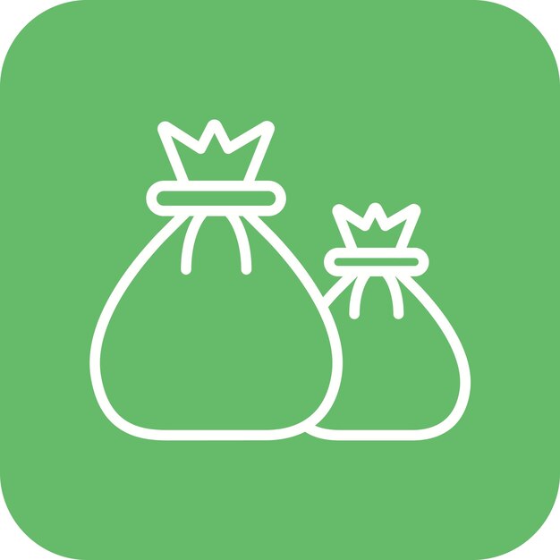 El icono vectorial de la bolsa de basura se puede usar para el conjunto de iconos de limpieza de la casa