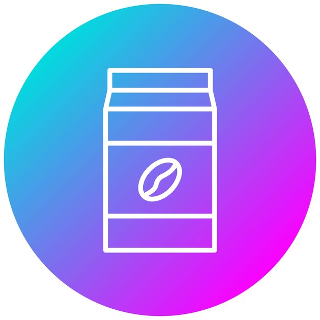 El icono vectorial de la bolsa de café se puede usar para el conjunto de iconos de la cafetería