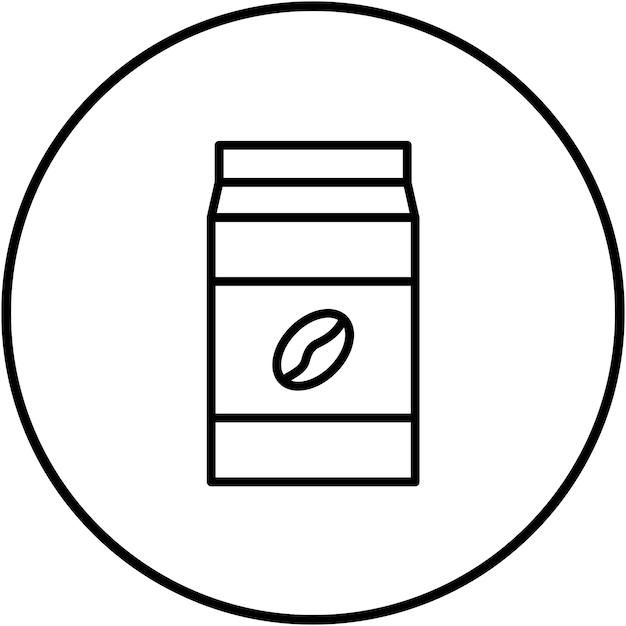 El icono vectorial de la bolsa de café se puede usar para el conjunto de iconos de la cafetería