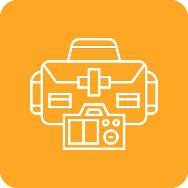 El icono vectorial de la bolsa de la cámara se puede utilizar para el conjunto de iconos de fotografía