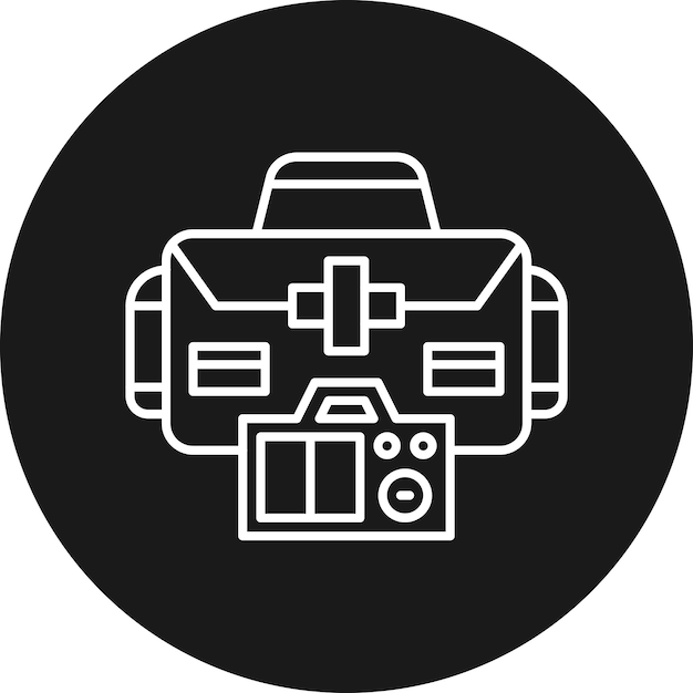 El icono vectorial de la bolsa de la cámara se puede utilizar para el conjunto de iconos de fotografía