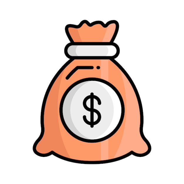 Icono vectorial de bolsa de dinero diseño editable saco de dólar