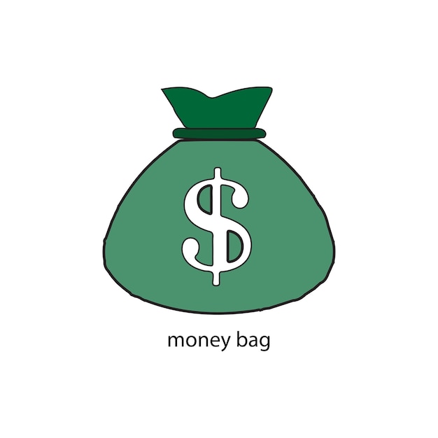 icono vectorial de la bolsa de dinero