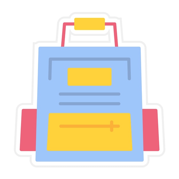 Vector el icono vectorial de la bolsa escolar se puede utilizar para el conjunto de iconos de regreso a la escuela