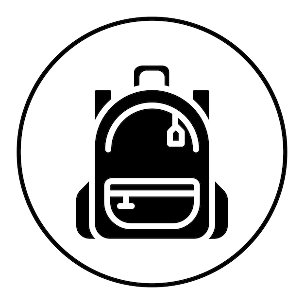 El icono vectorial de la bolsa escolar se puede utilizar para el conjunto de iconos de regreso a la escuela