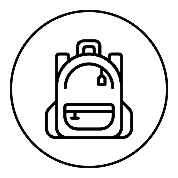 El icono vectorial de la bolsa escolar se puede utilizar para el conjunto de iconos de regreso a la escuela