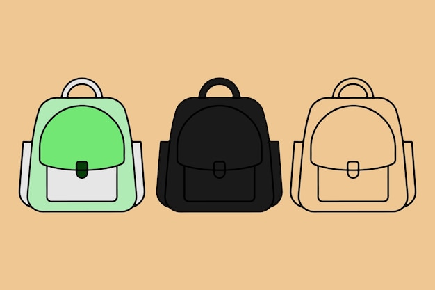 Icono vectorial de la bolsa de la escuela De vuelta a la escuela Bolsa de la escuela