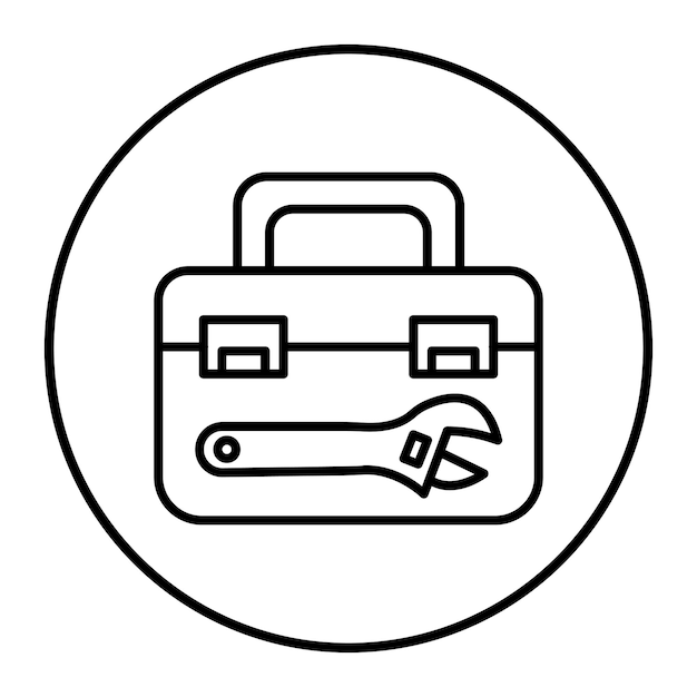 El icono vectorial de la bolsa de herramientas se puede utilizar para el conjunto de iconos de mejoras para el hogar
