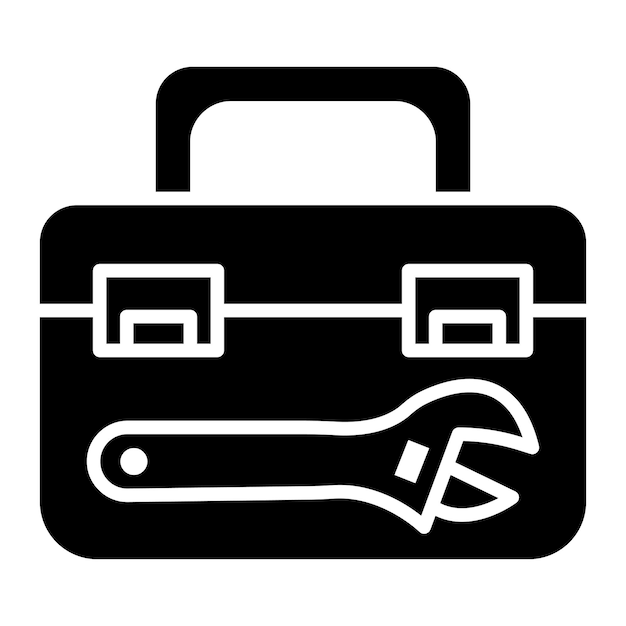 El icono vectorial de la bolsa de herramientas se puede utilizar para el conjunto de iconos de mejoras para el hogar