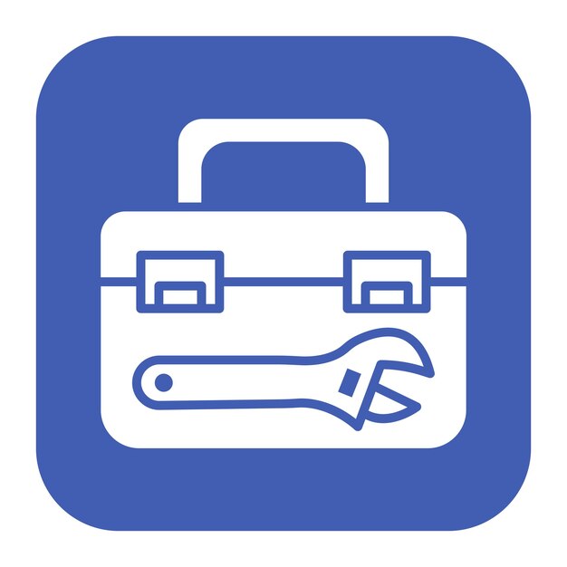 El icono vectorial de la bolsa de herramientas se puede utilizar para el conjunto de iconos de mejoras para el hogar