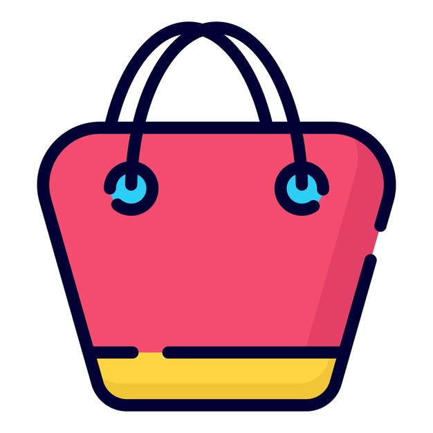 icono vectorial de bolsa de mano estilo de contorno coloreado para Web y Mobile