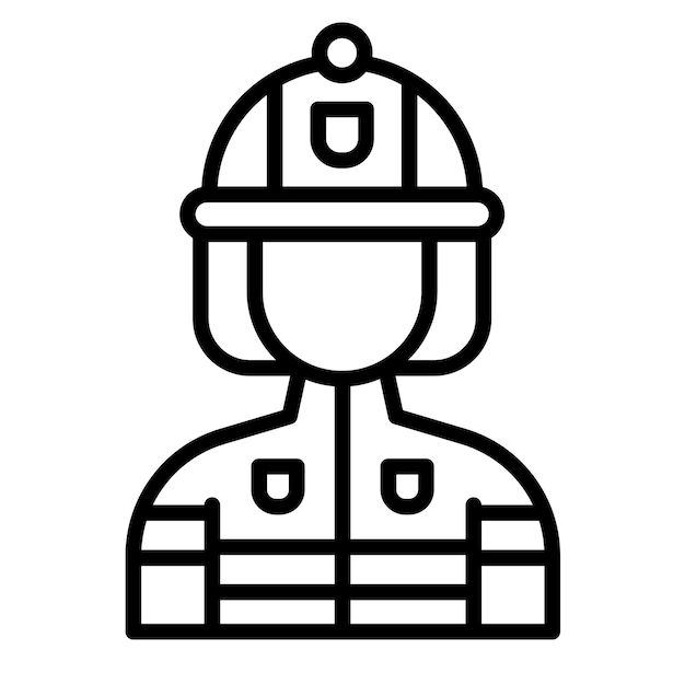 El icono vectorial de bomberos se puede usar para el conjunto de iconos de mujeres