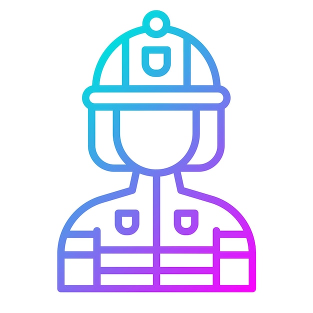 El icono vectorial de bomberos se puede usar para el conjunto de iconos de mujeres