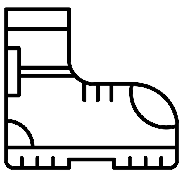 El icono vectorial de las botas de bomberos se puede usar para el conjunto de iconos de bomberos