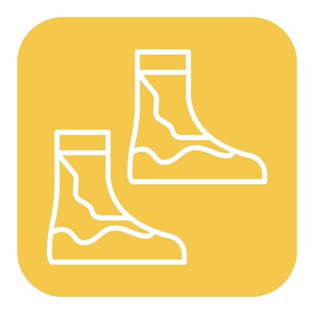 El icono vectorial de botas de buceo se puede utilizar para el conjunto de iconos de vacaciones y turismo