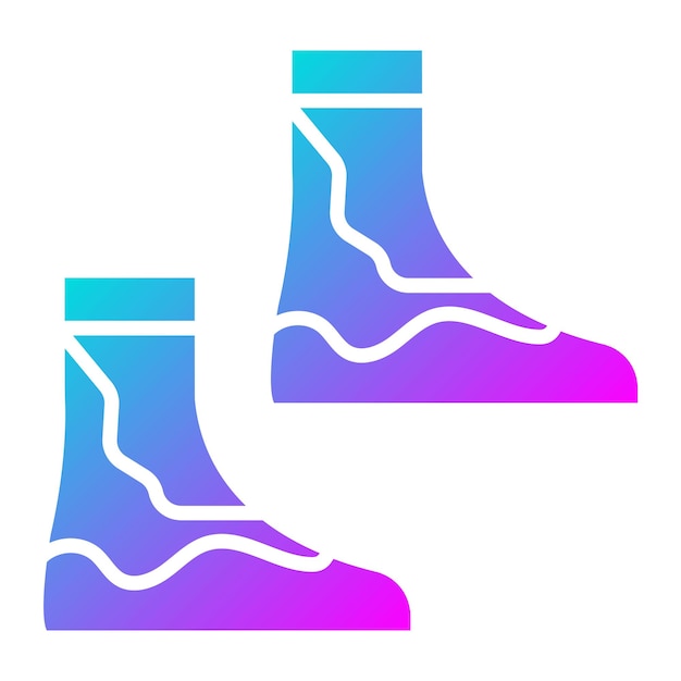 El icono vectorial de botas de buceo se puede utilizar para el conjunto de iconos de vacaciones y turismo
