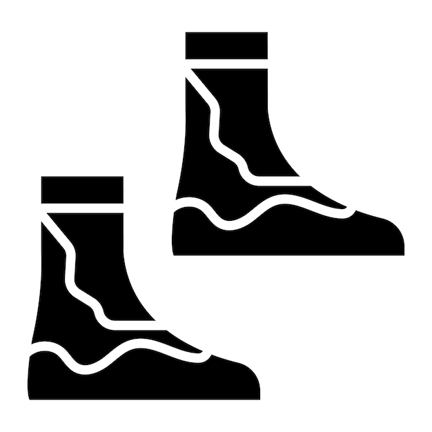 El icono vectorial de botas de buceo se puede utilizar para el conjunto de iconos de vacaciones y turismo