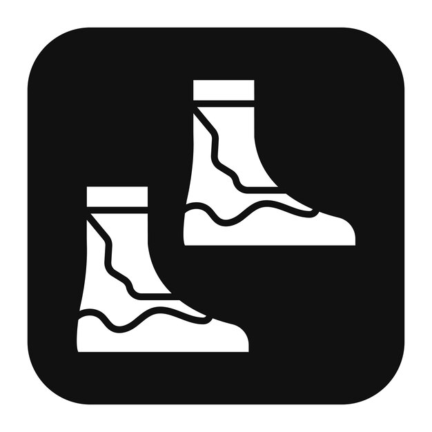 El icono vectorial de botas de buceo se puede utilizar para el conjunto de iconos de vacaciones y turismo