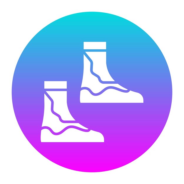 El icono vectorial de botas de buceo se puede utilizar para el conjunto de iconos de vacaciones y turismo