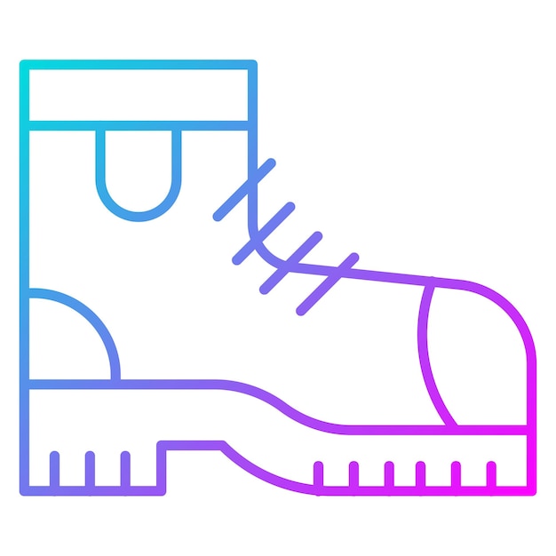 El icono vectorial de las botas del ejército se puede usar para el conjunto de iconos militares