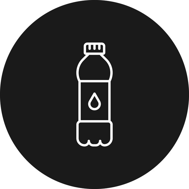 El icono vectorial de la botella de agua se puede usar para el conjunto de iconos de la mañana y el desayuno