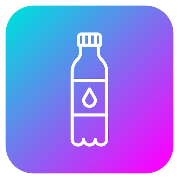 El icono vectorial de la botella de agua se puede usar para el conjunto de iconos de verano