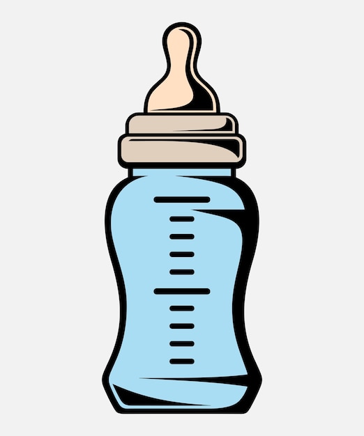 icono vectorial de la botella de comida para bebés