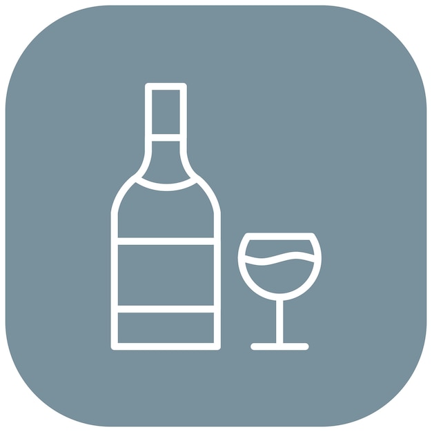 El icono vectorial de la botella de vino italiano se puede utilizar para el conjunto de iconos de Italia