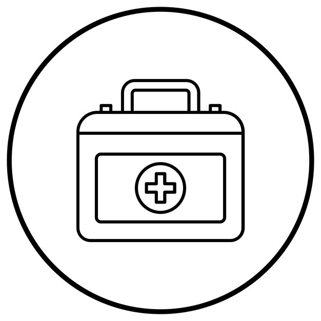 El icono vectorial del botiquín de primeros auxilios se puede utilizar para el conjunto de iconos de la farmacia