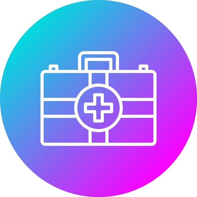 El icono vectorial del botiquín de primeros auxilios se puede utilizar para el conjunto de iconos de química