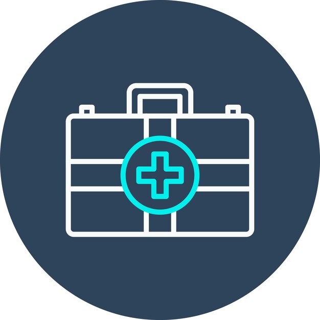 El icono vectorial del botiquín de primeros auxilios se puede utilizar para el conjunto de iconos de química