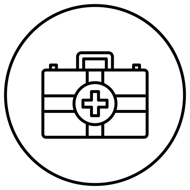 El icono vectorial del botiquín de primeros auxilios se puede utilizar para el conjunto de iconos de química