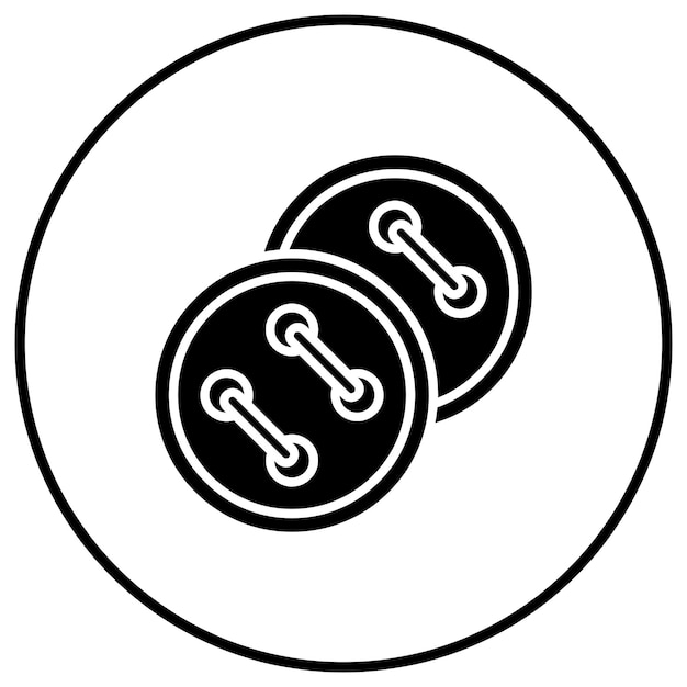 El icono vectorial del botón de ropa se puede utilizar para el conjunto de iconos de costura