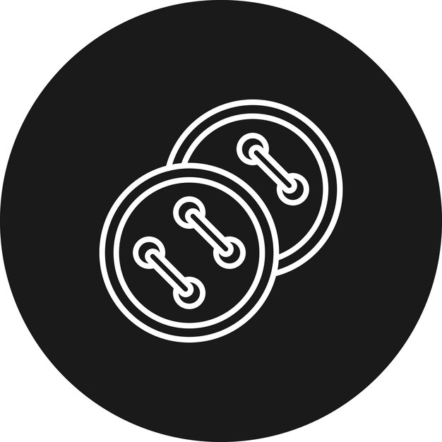 El icono vectorial del botón de ropa se puede utilizar para el conjunto de iconos de costura
