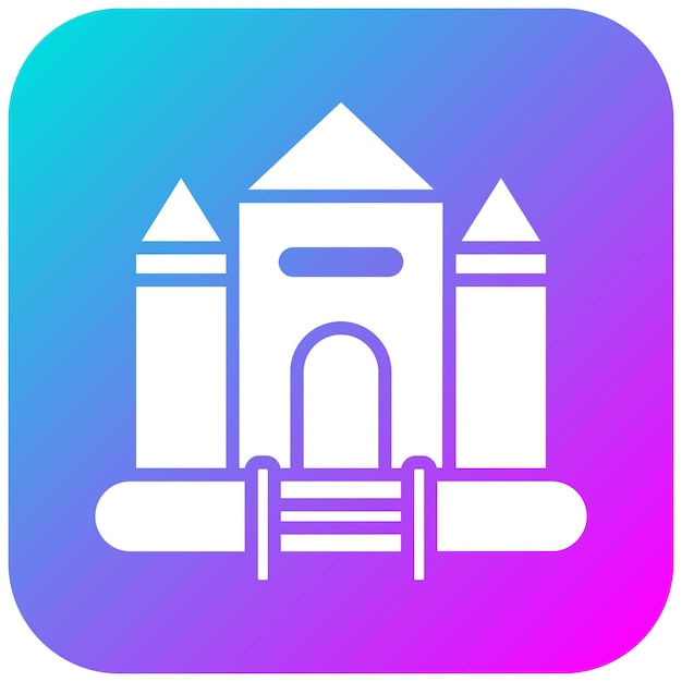 El icono vectorial de Bouncy Castle se puede usar para el conjunto de iconos del jardín de infantes