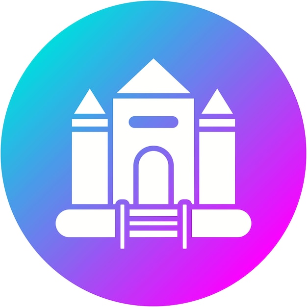 El icono vectorial de Bouncy Castle se puede usar para el conjunto de iconos del jardín de infantes