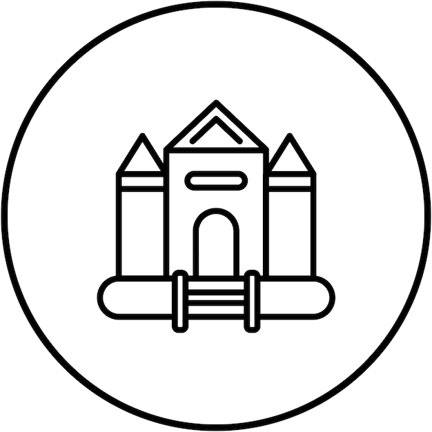 El icono vectorial de Bouncy Castle se puede usar para el conjunto de iconos del jardín de infantes