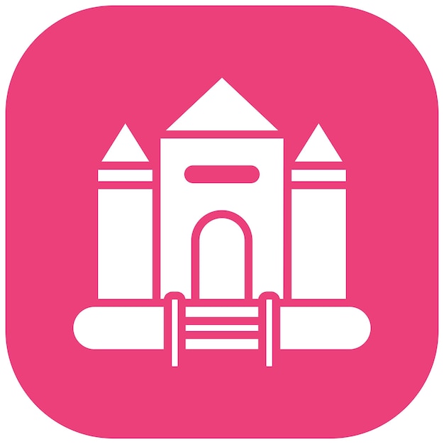 El icono vectorial de Bouncy Castle se puede usar para el conjunto de iconos del jardín de infantes